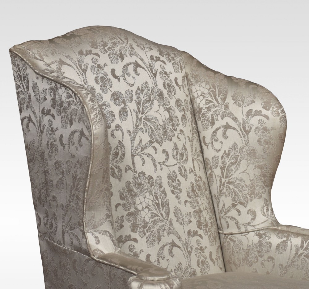 Pair of Georgian style wingback armchairs View II