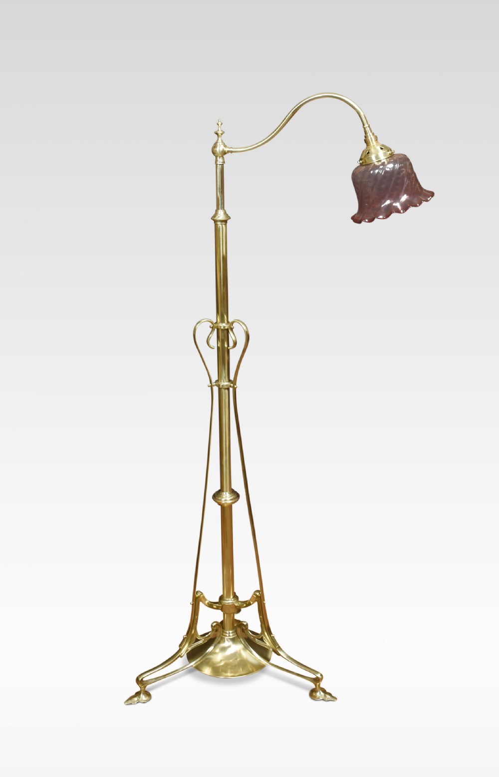 Art Nouveau brass reading lamp