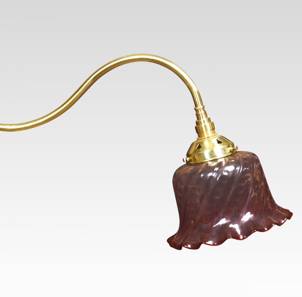 Art Nouveau brass reading lamp View II