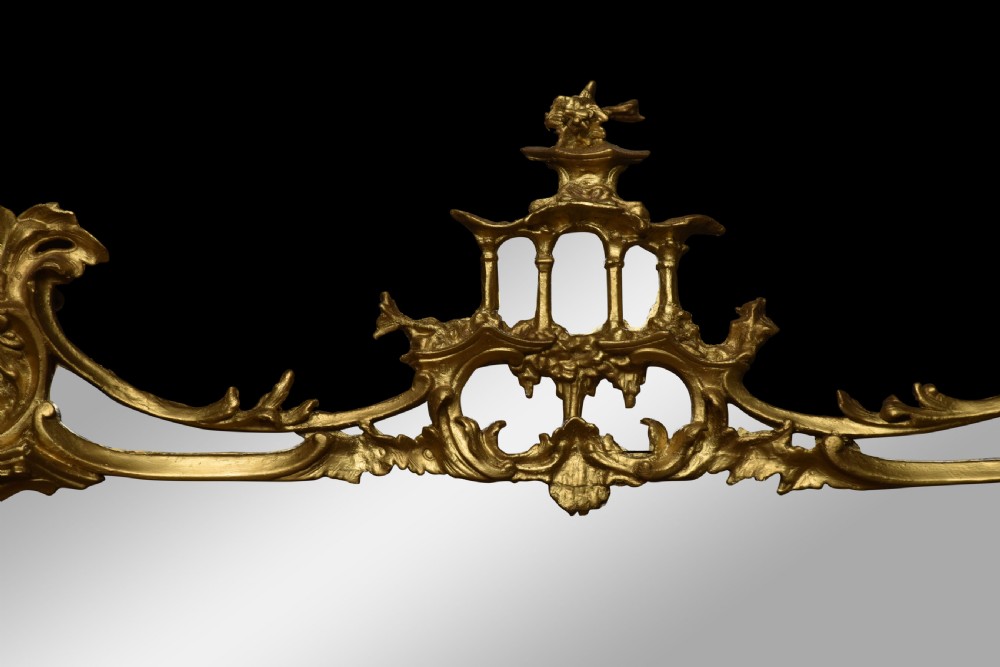 18th century Chinese Chippendale gilt wood wall Mirror View II