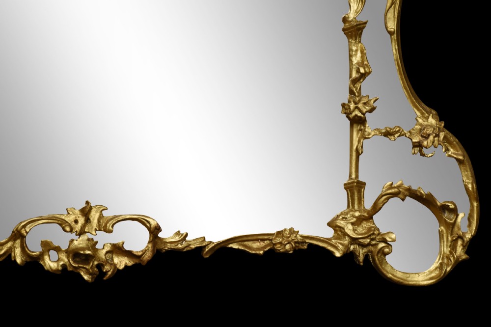 18th century Chinese Chippendale gilt wood wall Mirror View VI