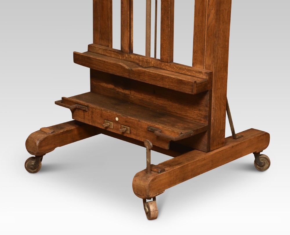 Oak artist’s fully adjustable studio easel View III