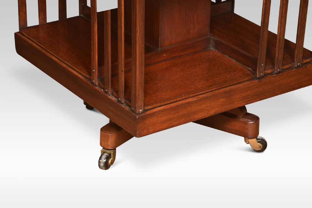 Mahogany inlaid revolving bookcase View IV