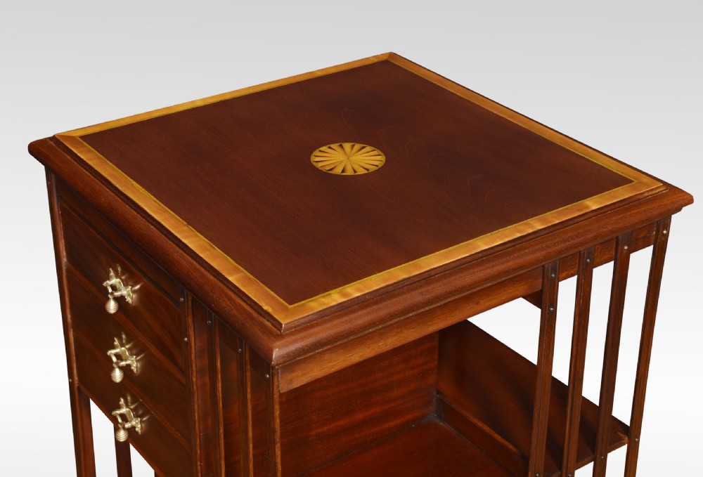 Mahogany inlaid revolving bookcase View VI