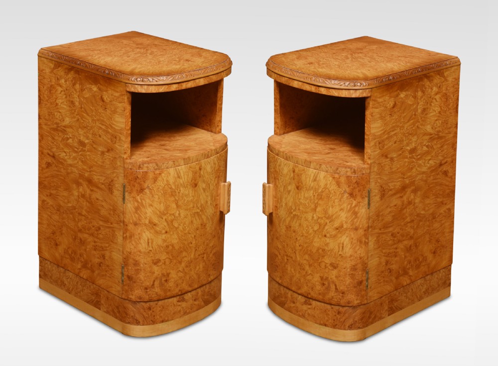 Pair of walnut bedside cabinets