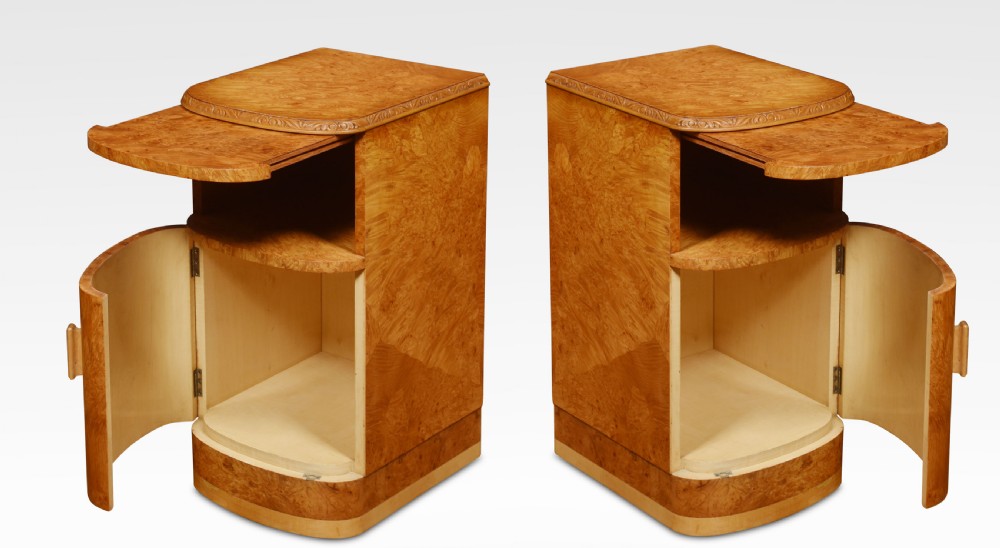Pair of walnut bedside cabinets View V