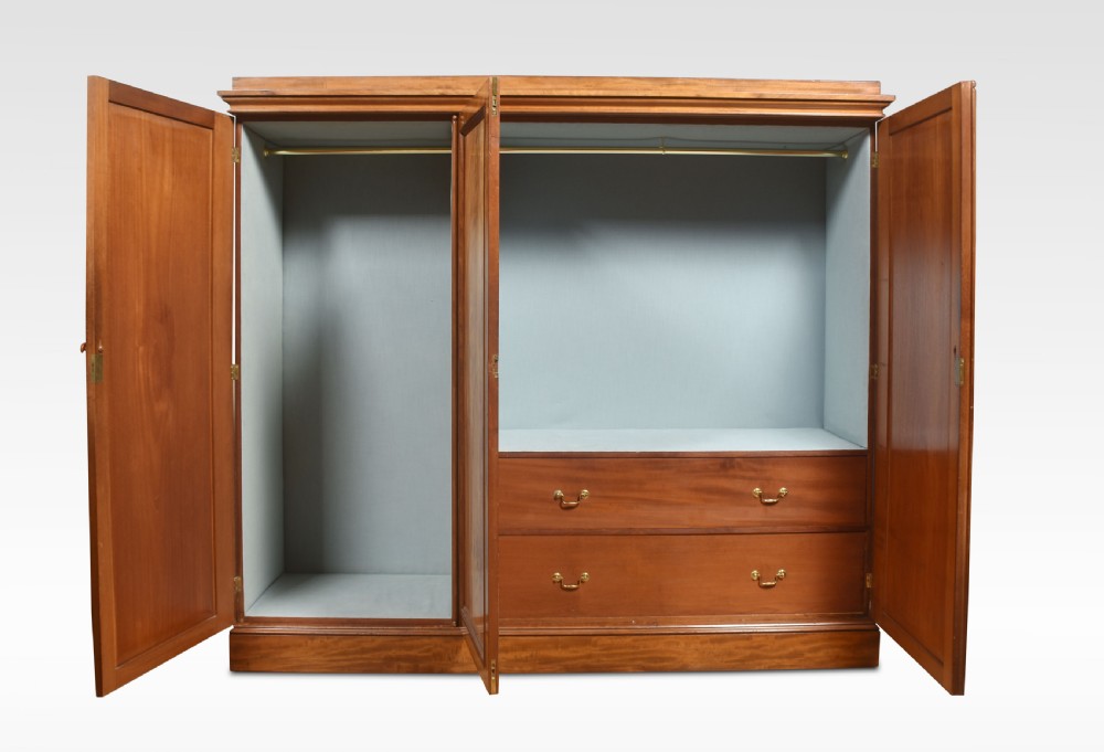 Mahogany three door wardrobe View III