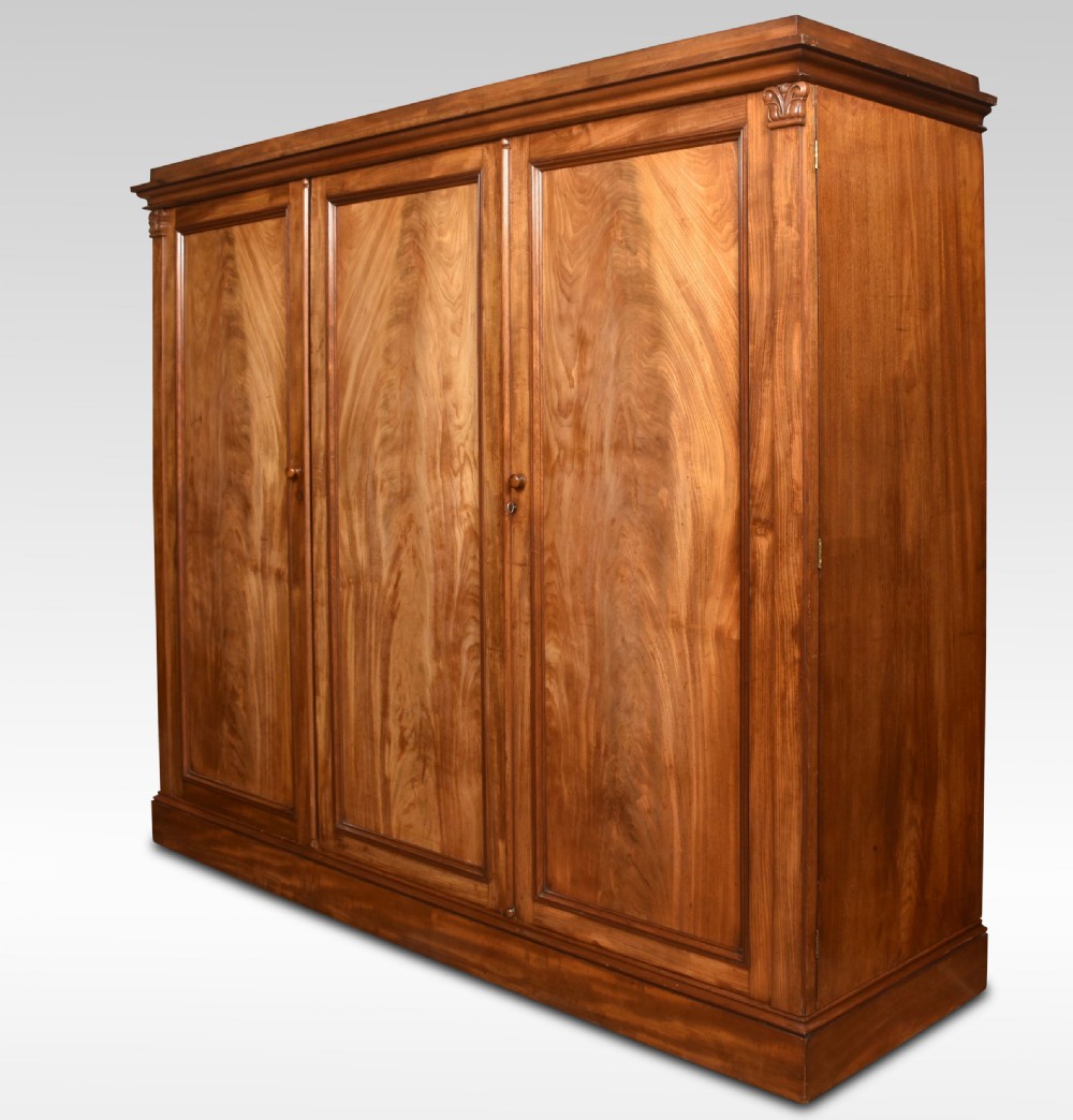 Mahogany three door wardrobe View XI