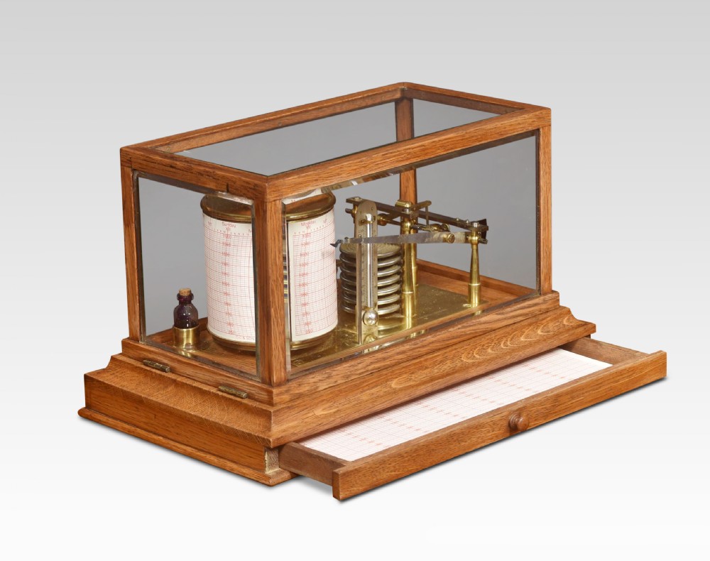 Oak cased barograph by Negretti & Zambra, London View II