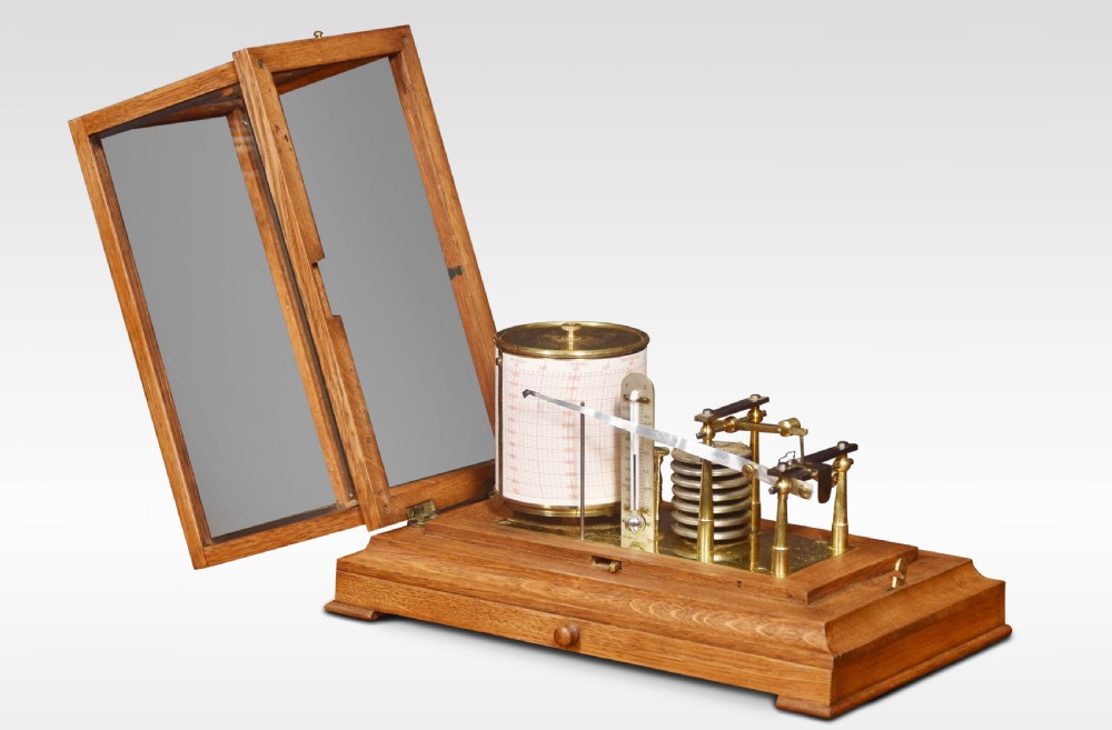 Oak cased barograph by Negretti & Zambra, London View III