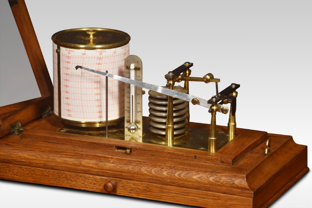 Oak cased barograph by Negretti & Zambra, London View IV