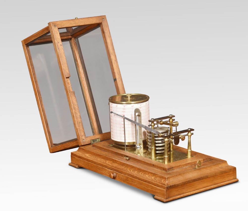Oak cased barograph by Negretti & Zambra, London View V