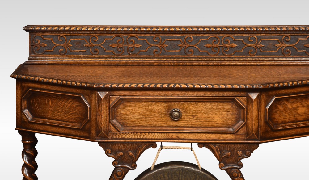 Carved oak hall table View II