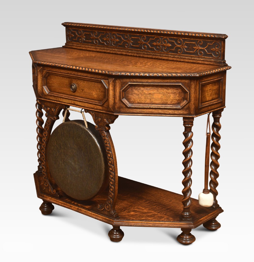 Carved oak hall table View IV