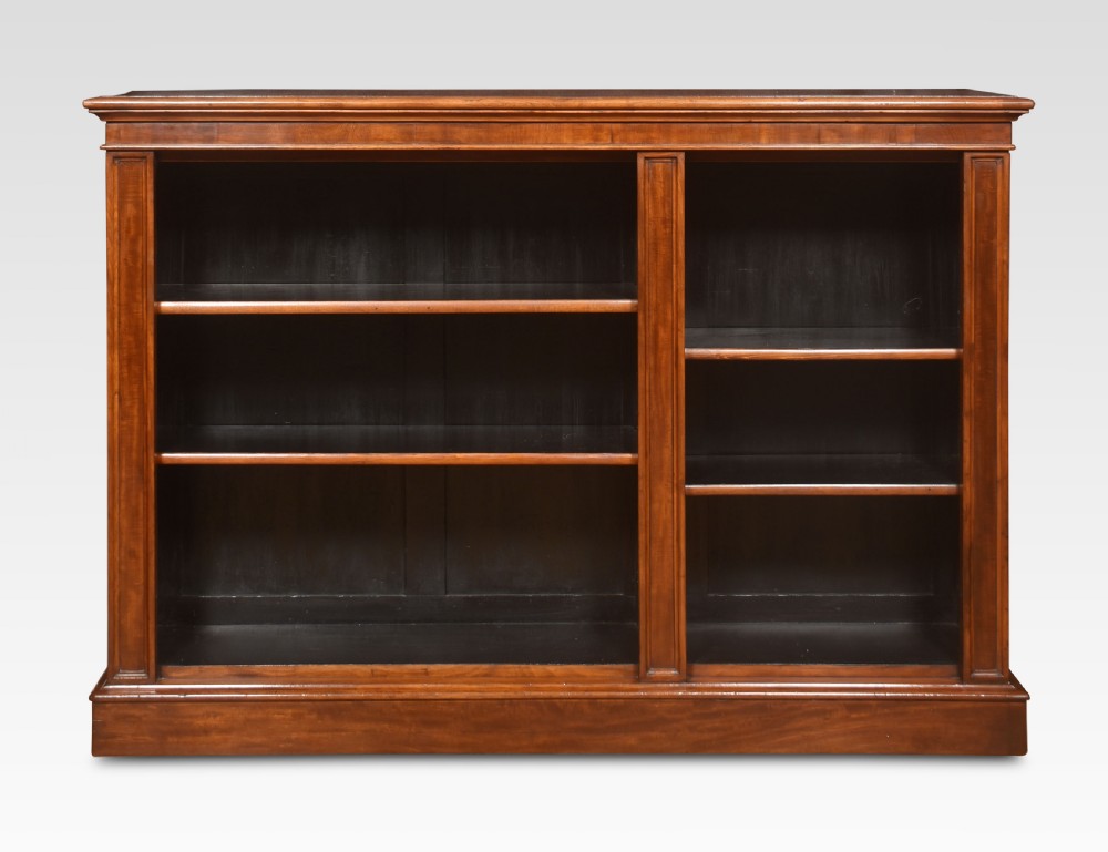 Mahogany dwarf open bookcase View V