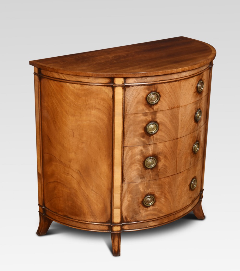 Mahogany Bow Fronted Chest Of Drawers
