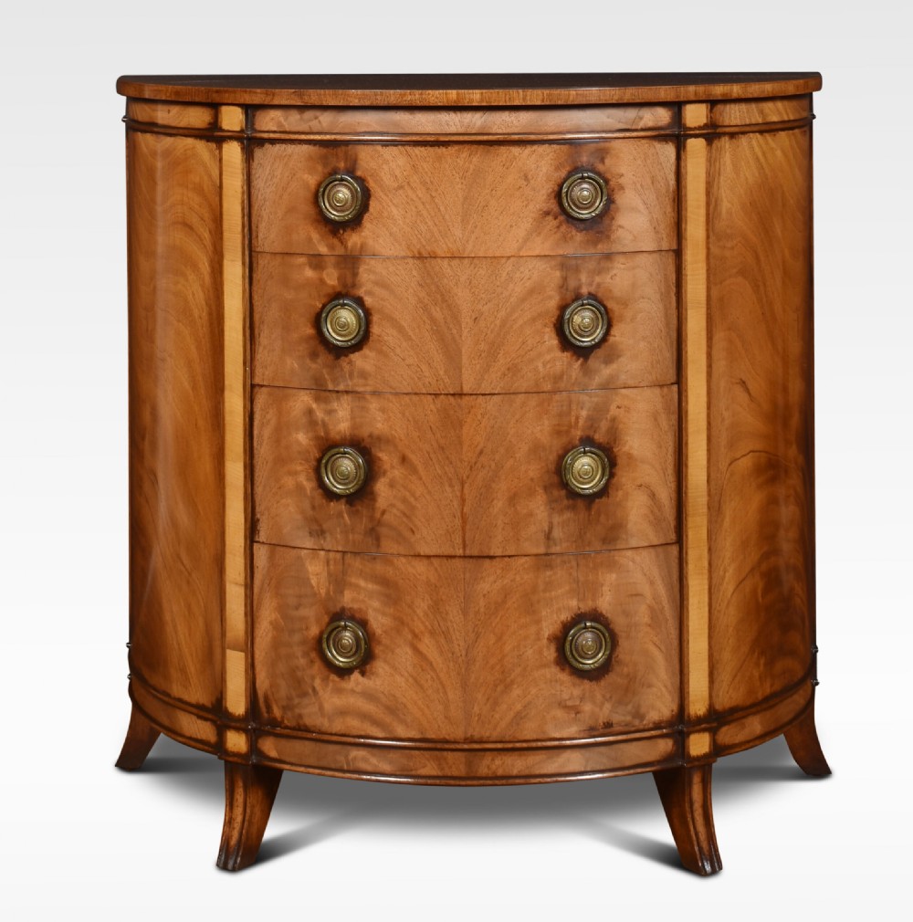 Mahogany Bow Fronted Chest Of Drawers View II