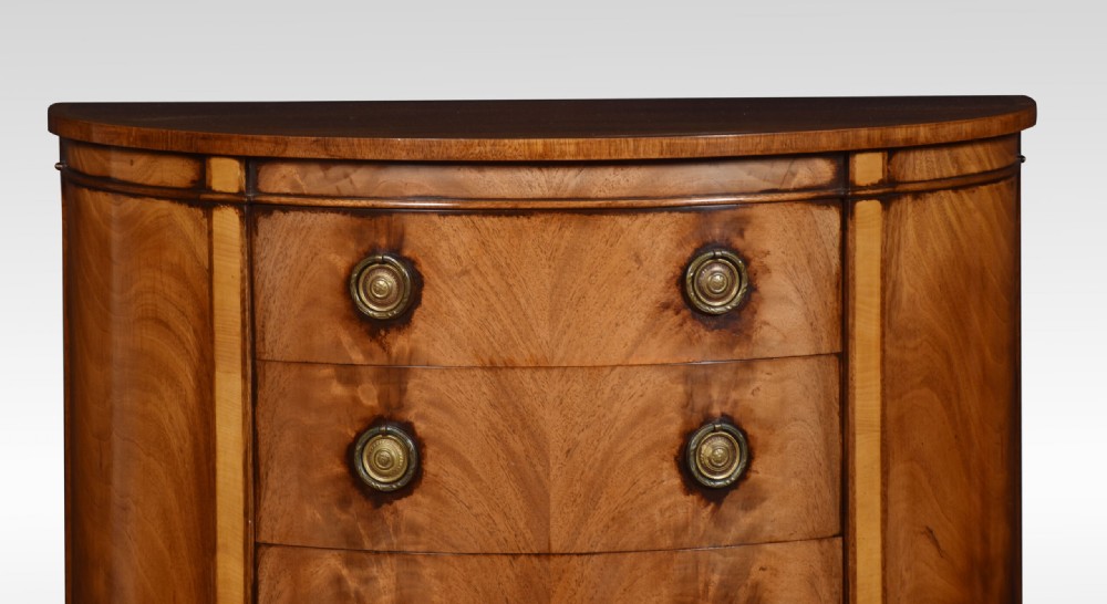 Mahogany Bow Fronted Chest Of Drawers View III
