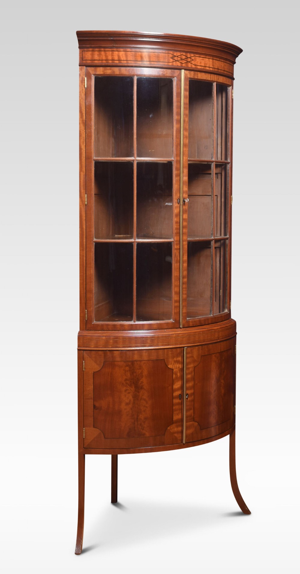 Glazed Mahogany Corner Cupboard