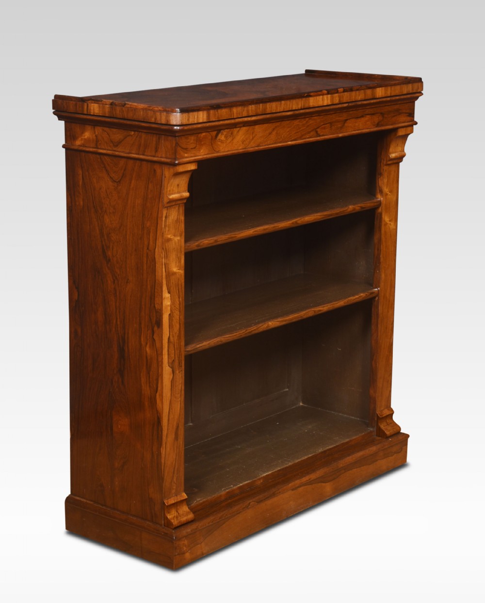 19th-century rosewood open bookcase