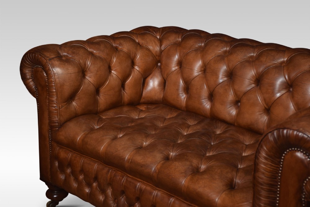 Brown leather chesterfield View IV