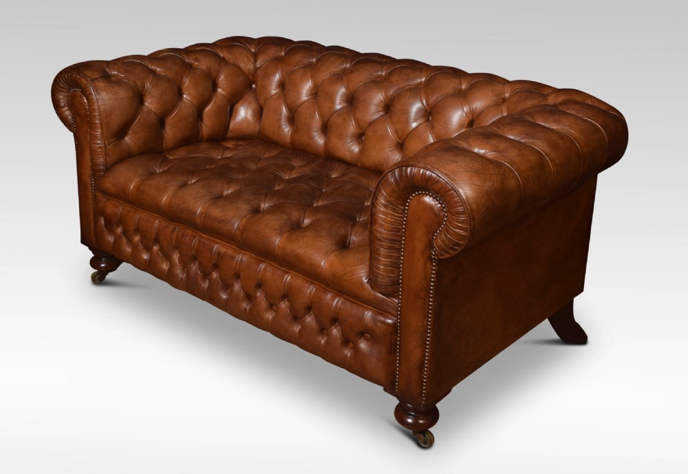 Brown leather chesterfield View VI