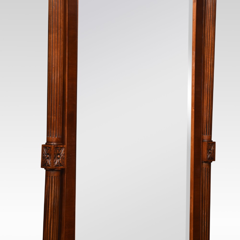 Large Chippendale revival mahogany cheval mirror View II