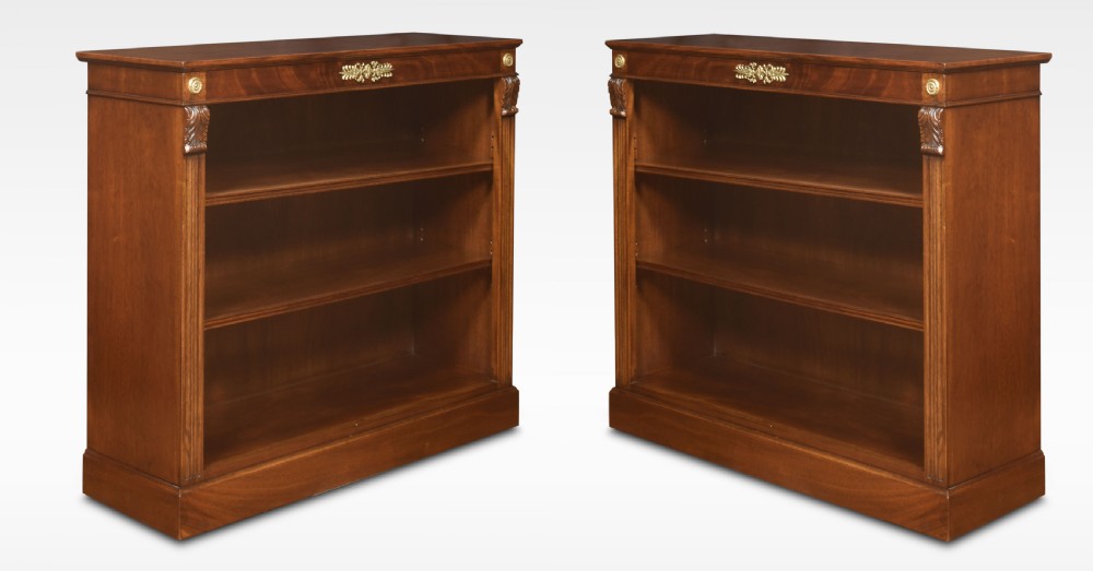 Pair of mahogany open bookcases