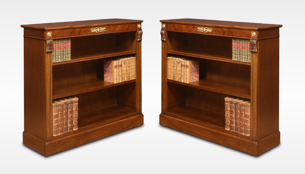 Pair of mahogany open bookcases View IV