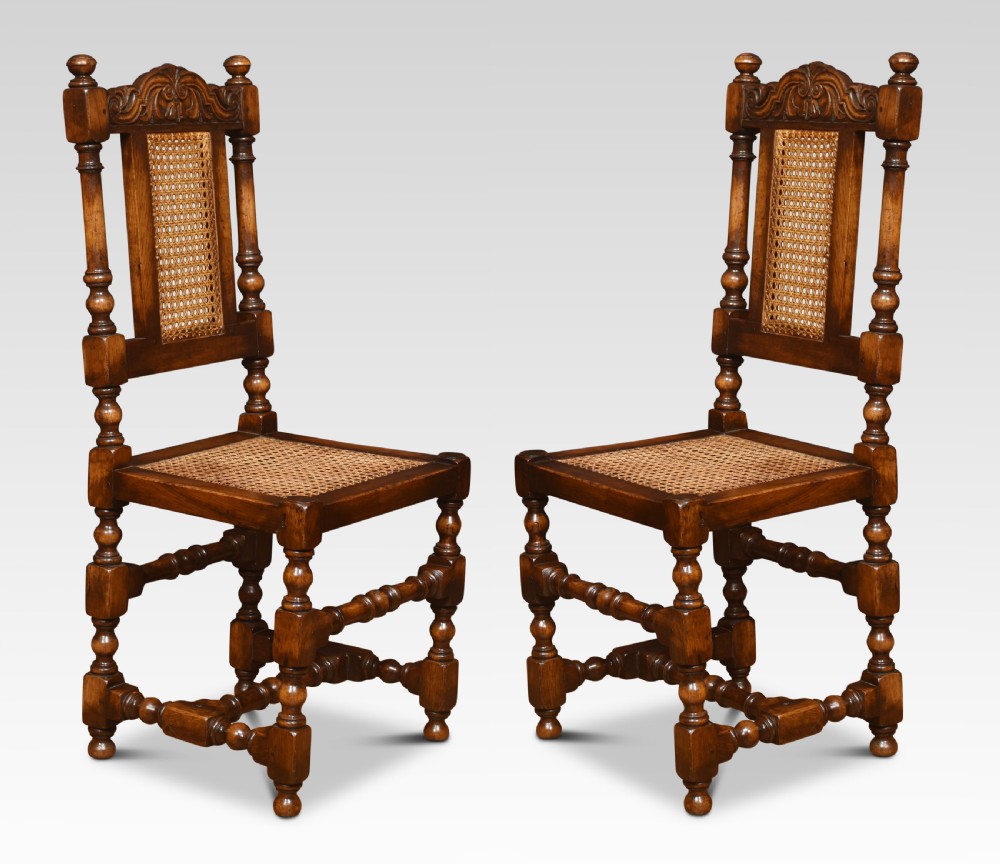 Set of ten oak dining chairs View VII