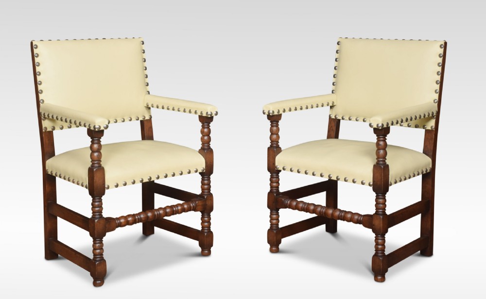 Set Of Ten Substantial Oak Dining Chairs View II