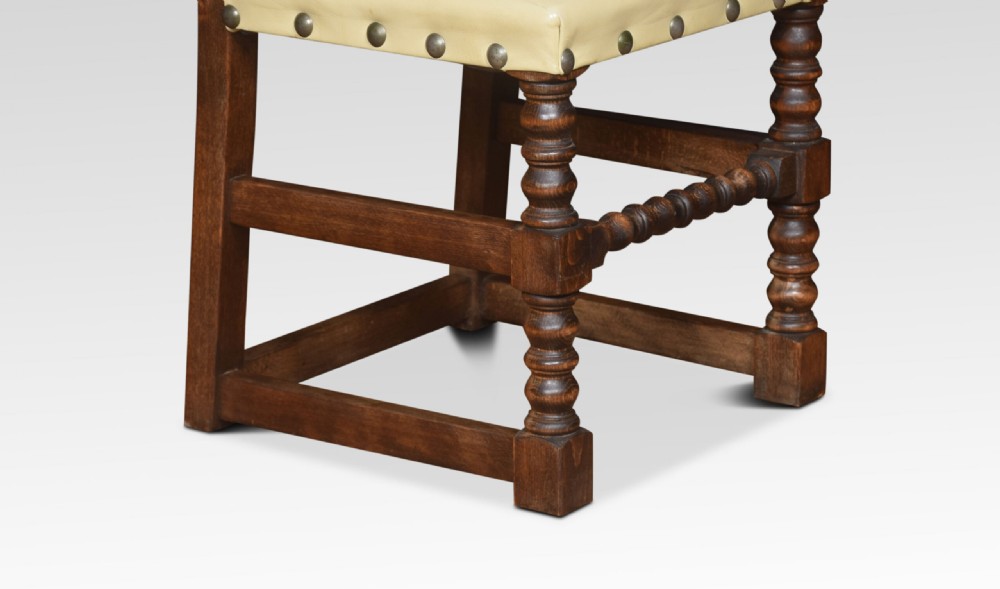 Set Of Ten Substantial Oak Dining Chairs View IX