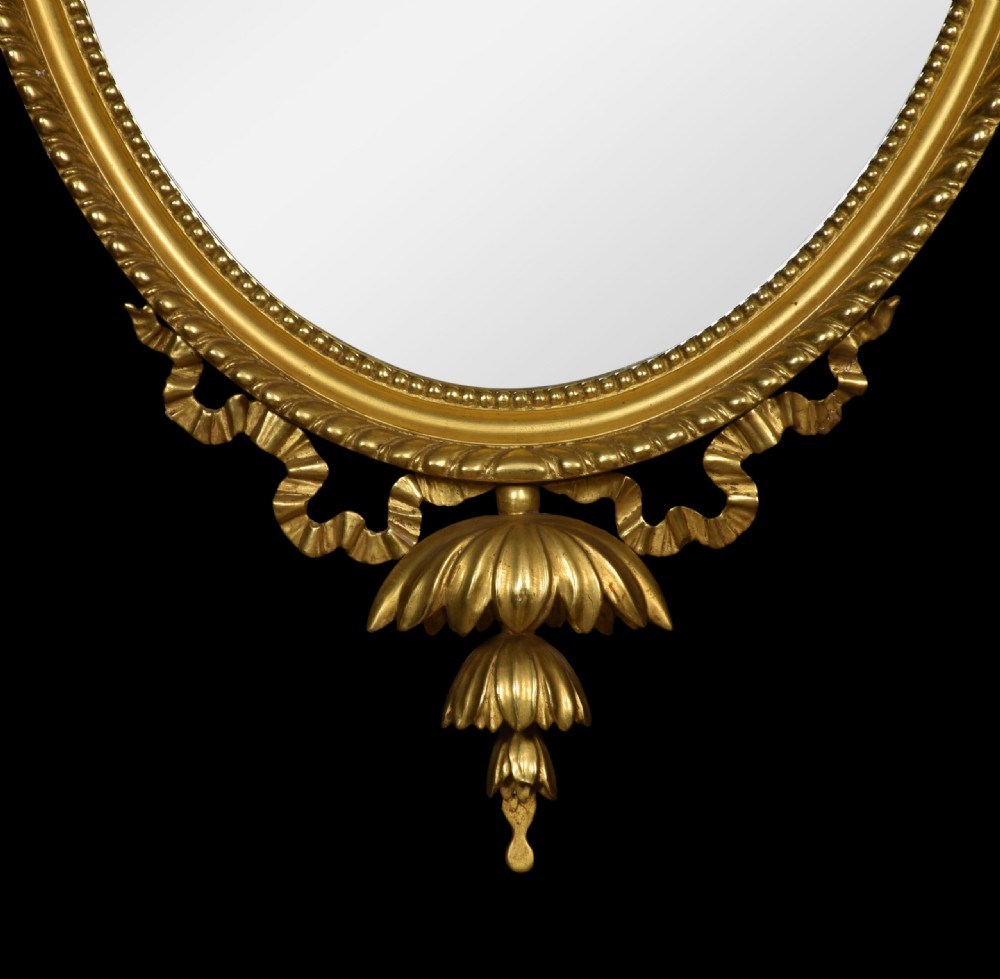 Pair Of Adam Revival Gilt Framed Oval Mirrors View V