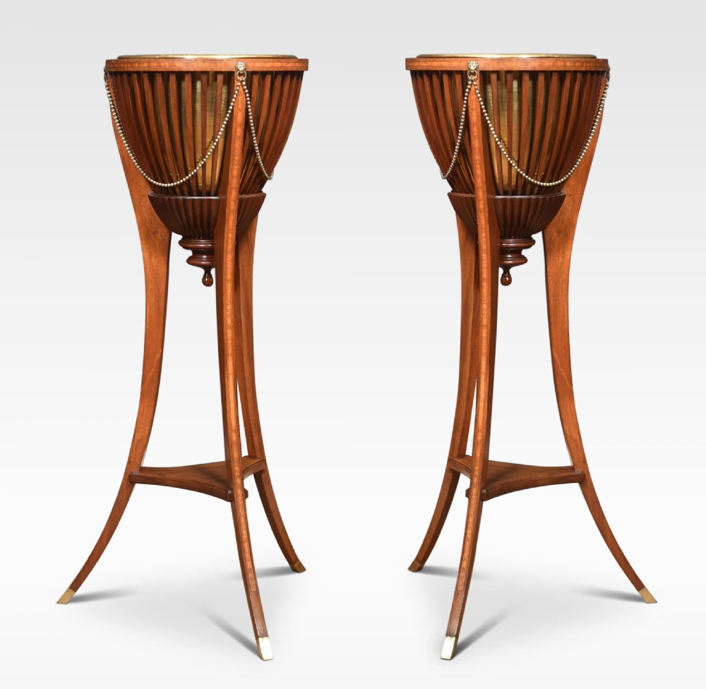 Pair Of 19th Century Mahogany Jardiniere Stands