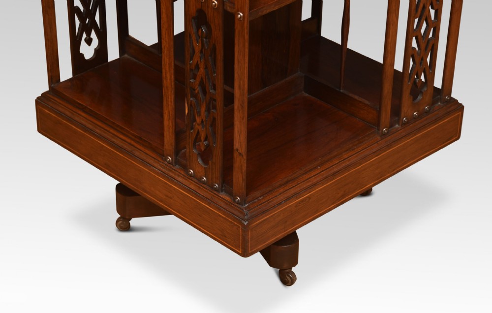 Rosewood Inlaid Revolving Bookcase View IV