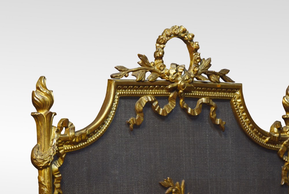 Brass and mesh French fire screen View II