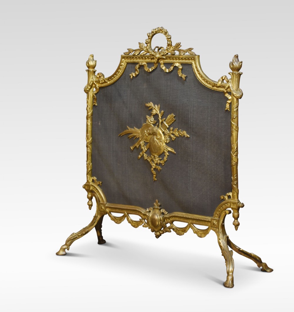 Brass and mesh French fire screen View III