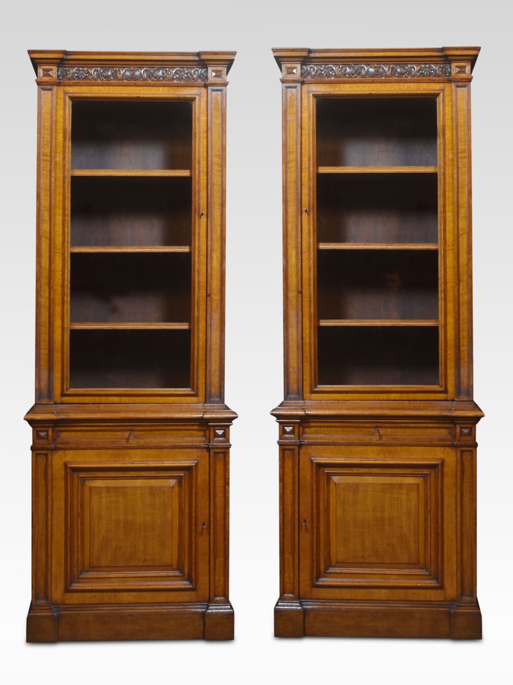 Pair of oak pier bookcase