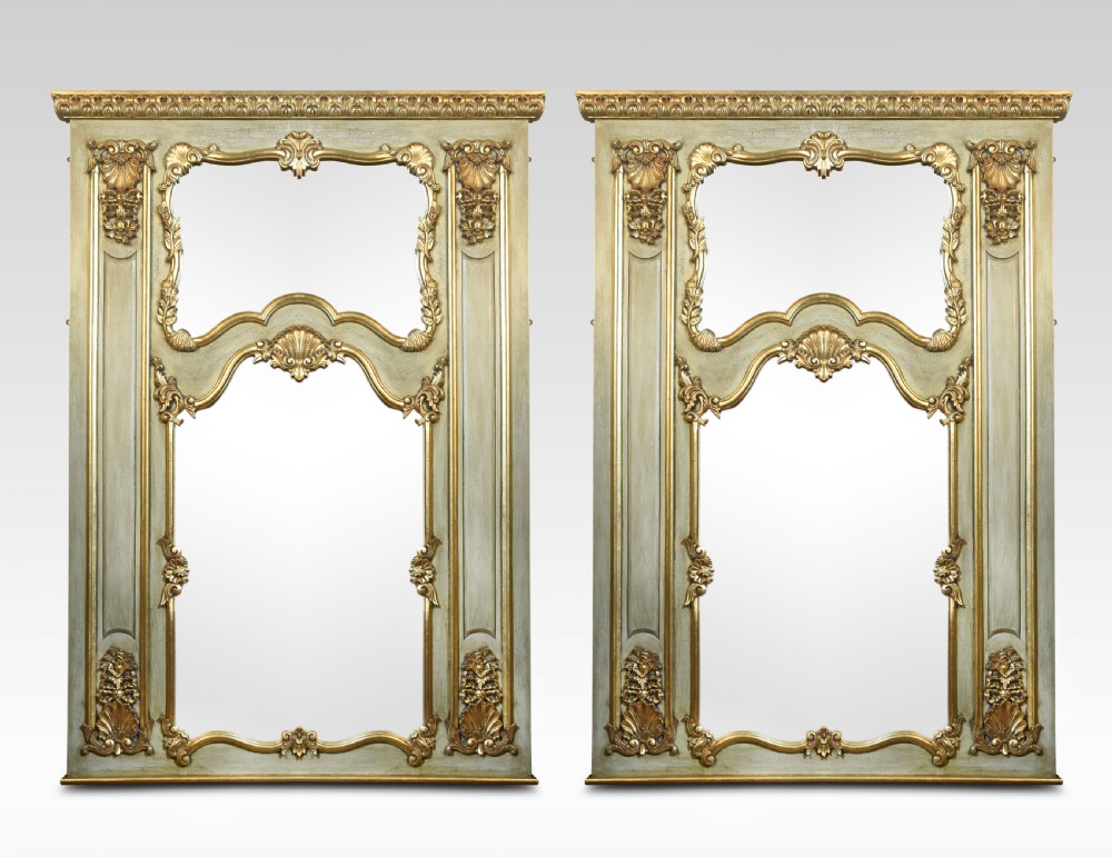 Pair of Louis XV Style Trumeau Mirrors
