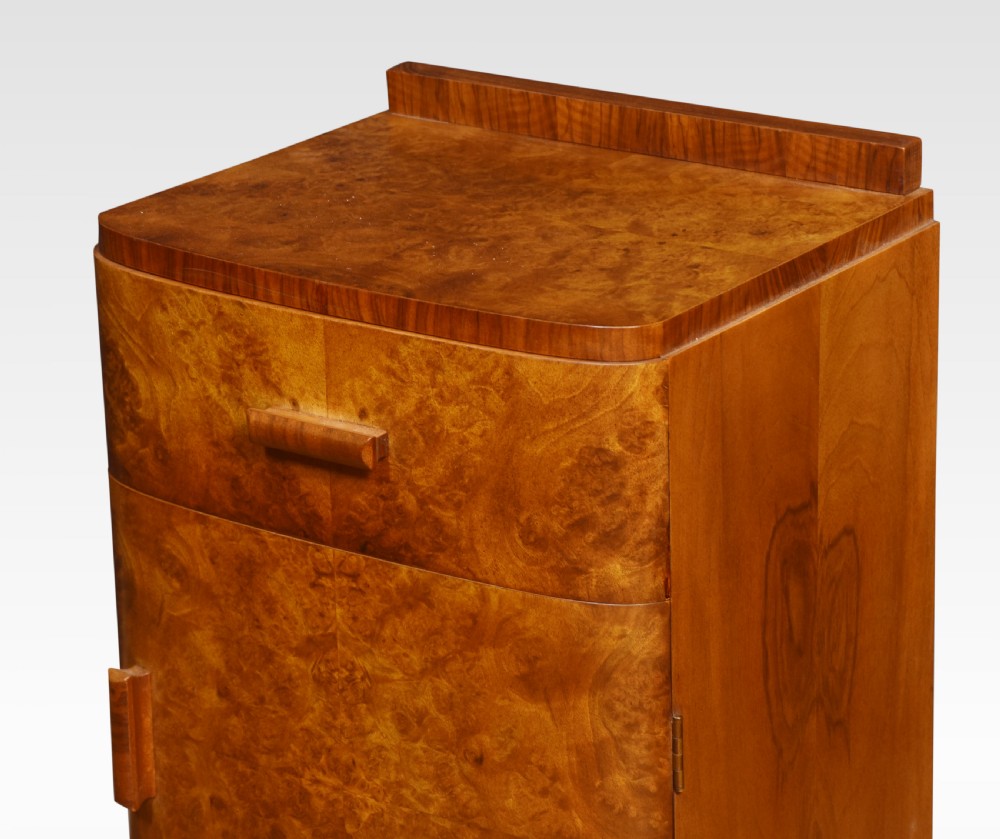 Art Deco walnut bedside cabinet View V