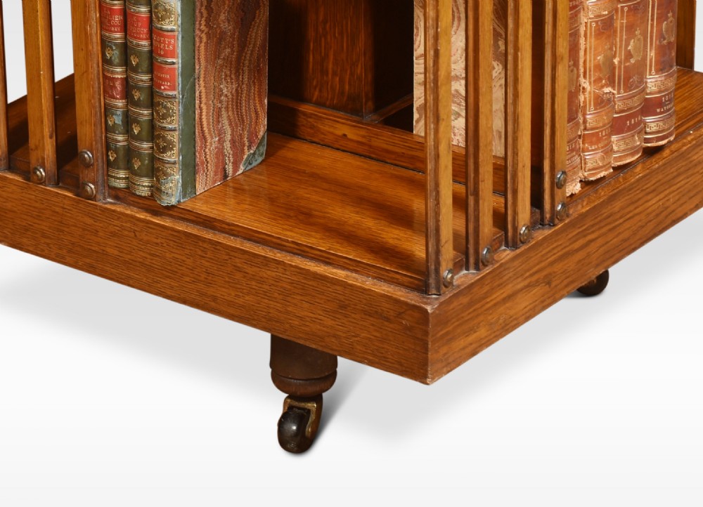 Large Oak Revolving Bookcase View III