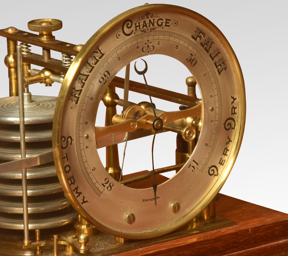 Walnut cased barograph and barometer View III