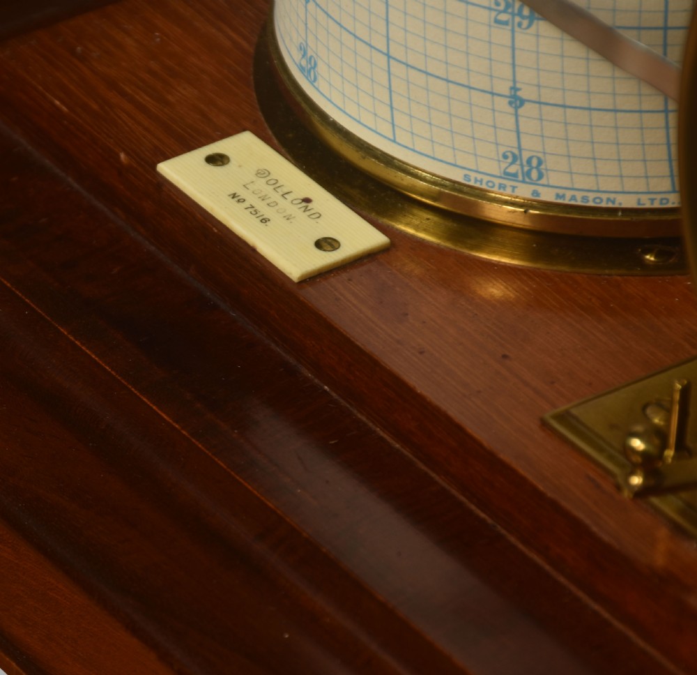 Walnut cased barograph and barometer View VI