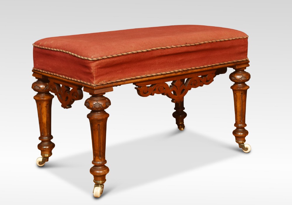 19th century walnut stool View II