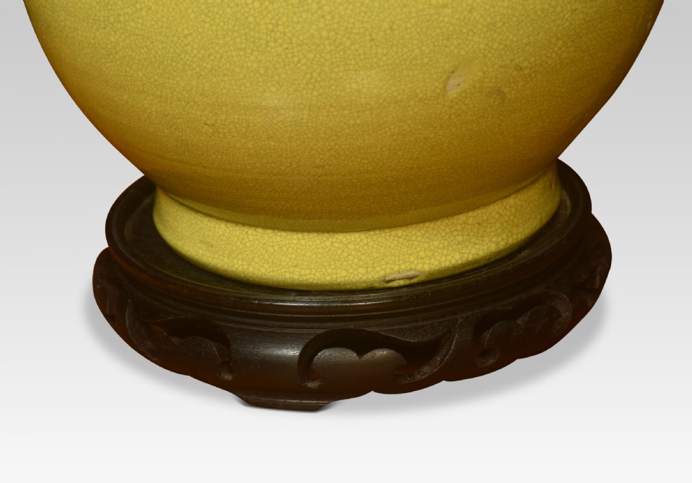 19th century Chinease monochrome table lamp View II