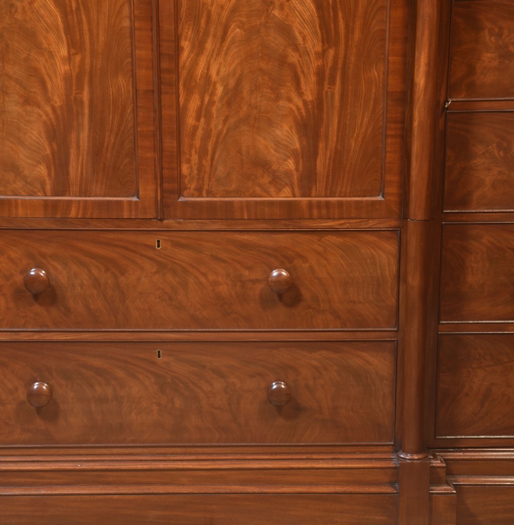 19th century mahogany breakfront wardrobe View IV