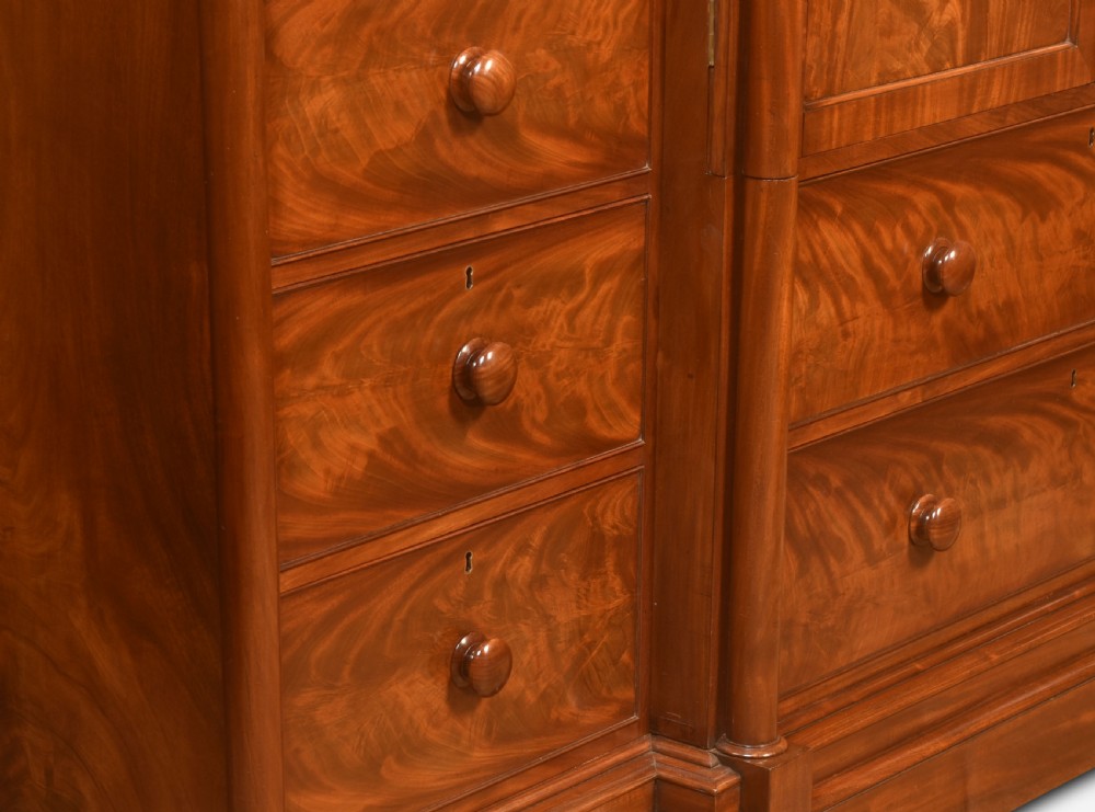 19th century mahogany breakfront wardrobe View IX