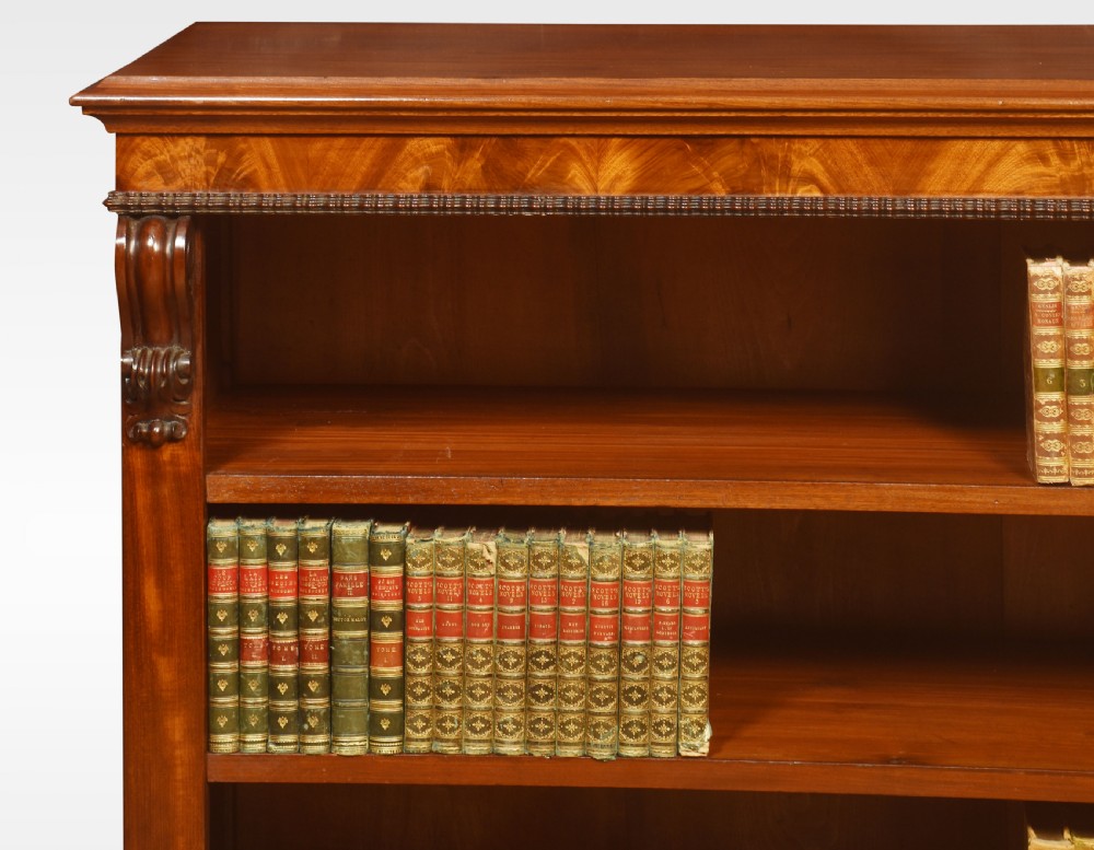 19th century mahogany open bookcase View II