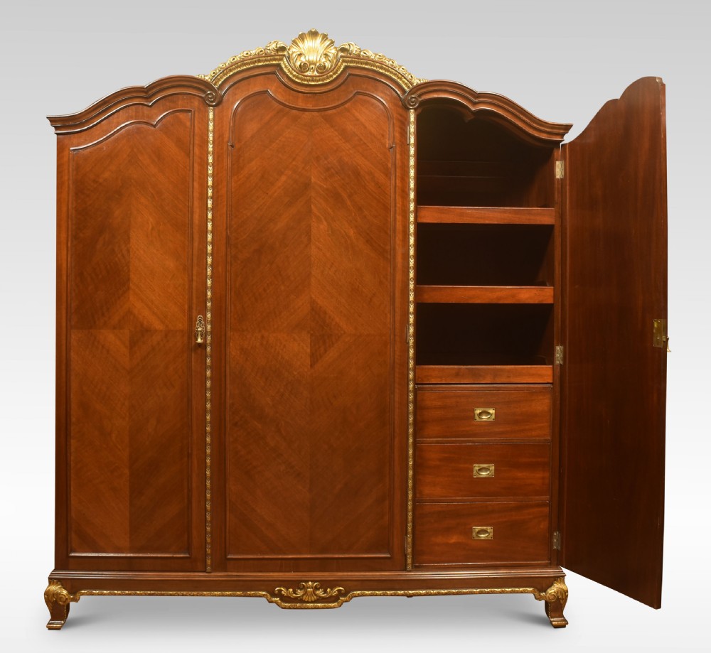 Walnut three-door compactum wardrobe View V
