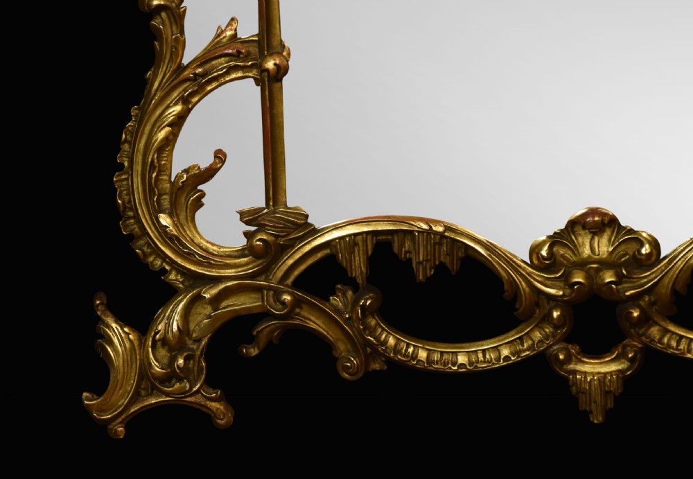Substantial Chinese Chippendale style gilt wall mirror View II